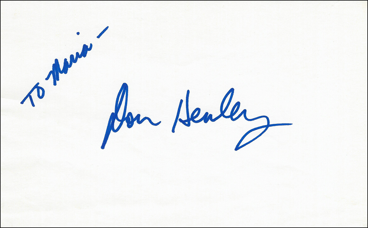 Don Henley - Index Card #1 Don Henley - Index Card #1